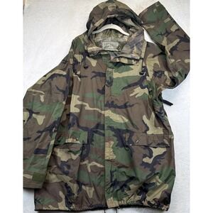USGI ORC Industries Woodland Camo Improved Rainsuit Parka Medium 2005 Military